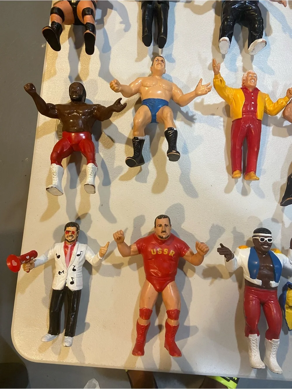 Retro-Inspired Wrestling Action Figure - Brown with Yellow Trunks